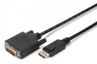 Assmann videokaabel Adapter DisplayPort with snap 1080p 60Hz FHD Type DP / DVI-D (24 + 1) M / M 3m