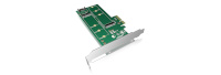 RaidSonic kettaboks ICY BOX IB-PCI209 PCIe-Card, 1x M.2 SATA SSD zu SATA III + 1x M.2 PCIe SSD to PCIe x4 Host Full Profile
