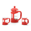 Bialetti presskannu komplekt 2 kruusiga punane
