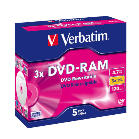 Verbatim toorikud DVD-RAM 4.7GB 3x Speed (5tk)
