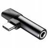 Baseus adapter Audio USB-C to Mini Jack 3.5mm + USB-C (Black)