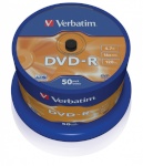 Verbatim toorikud DVD-R 16x 4.7GB 50tk Cake Box 43548