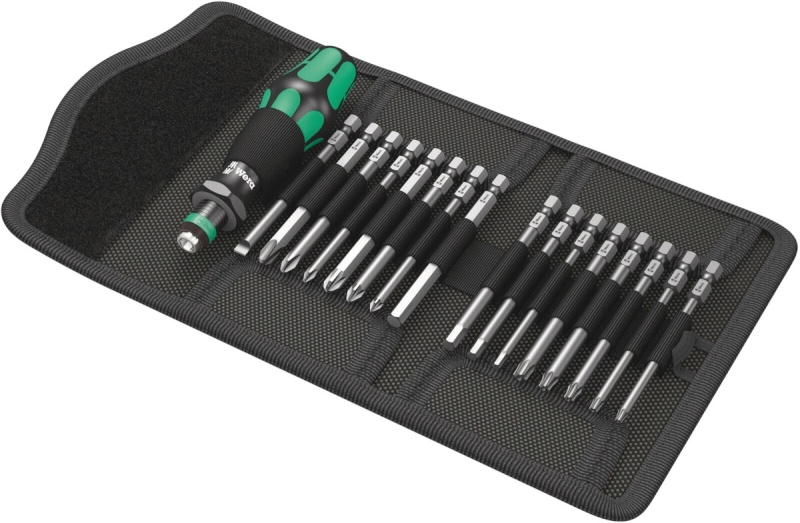 WERA kruvikeerajate kmpl Kraftform Kompakt 60 Pouch with 89 mm-long bits