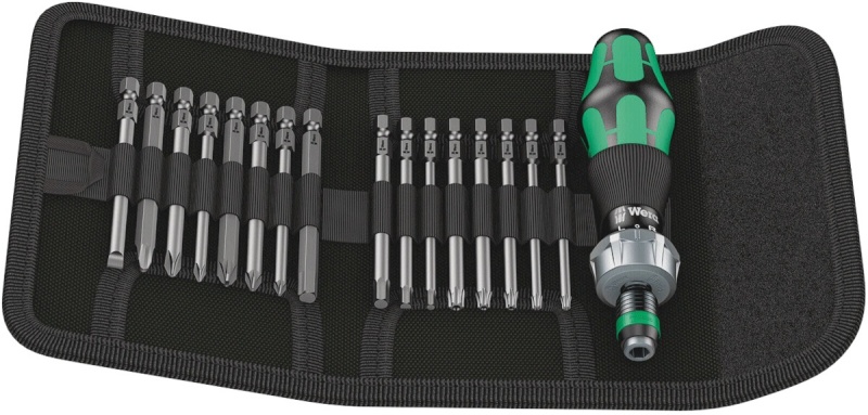 WERA kruvikeerajate kmpl Kraftform Kompakt 60 RA Pouch with 89 mm-long bits