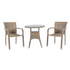 H4Y Aiamööblikomplet LARACHE laud ja 2 tooli (2102) lauaplaat: läbipaistev klaas, alumiiniumraam plastikpunutisega, värvus: