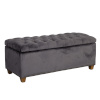 H4Y Tumba HOLMES VELVET panipaigaga 112x46xH47cm, kattematerjal: sametkangas, värvus: tumehall