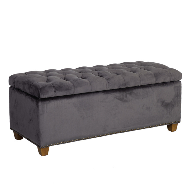 H4Y Tumba HOLMES VELVET panipaigaga 112x46xH47cm, kattematerjal: sametkangas, värvus: tumehall