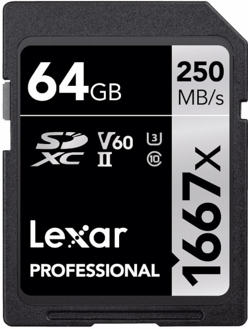Lexar mälukaart SDXC 64GB Pro 1667x U3 V60 250MB/s