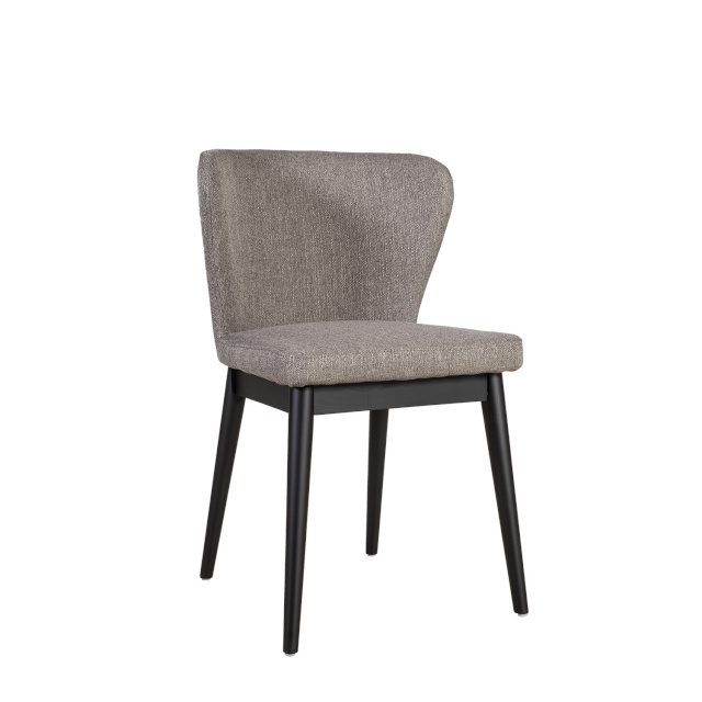 H4Y Tool LISBON 53,5x54xH81,5cm, kangaga kaetud polsterdatud iste ja seljatugi, värvus: hall, mustad puidust jalad