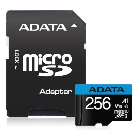 ADATA mälukaart microSDXC Premier 256GB Class10 100/25 MB/s + adapter