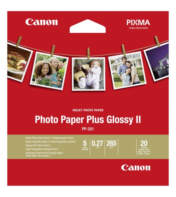 Canon fotopaber PP-201 8,9 x 8,9cm 20 Lehte Photo Paper Plus Läikiv II 265g