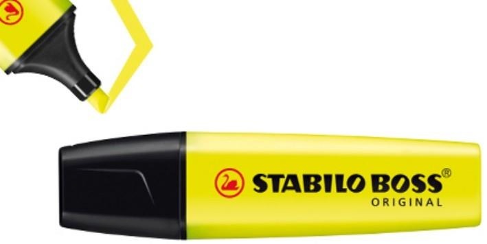 Stabilo tekstimarker Stabilo Boss kollane 24, 10 tükki pakis