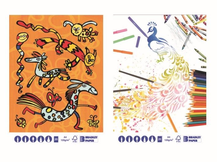 Bradley Joonistusplokk A3, 20 lehte, 120g universaalne Bradley, 5 tükki pakis