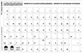 Minipicto klaviatuurikleebis KB-UNICLR-RU-BLK läbipaistev matt/must