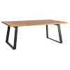 H4Y Söögilaud ROTTERDAM 220x100xH75cm, lauaplaat: naturaalse rustik tammespooniga mööbliplaat, mustad metallist jalad