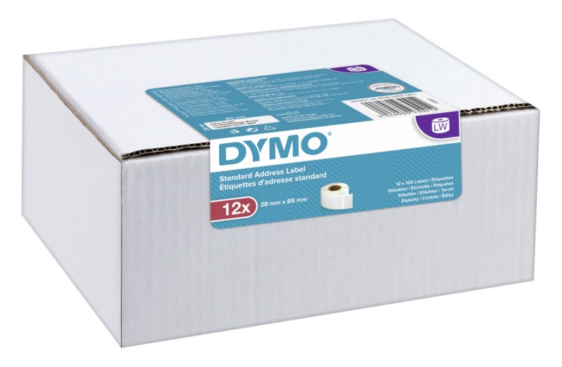 Dymo etikett Adress-Etiketten 28 x 89mm valge 12x 130 St.
