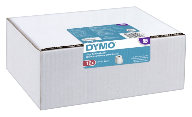 Dymo etikett Adress-Etiketten groß 36 x 89mm valge 12x 260 St.