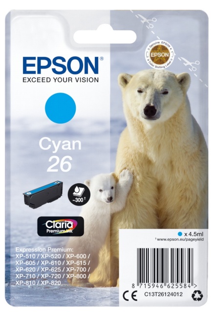 Epson tindikassett tsüaan Claria Premium T261 T2612
