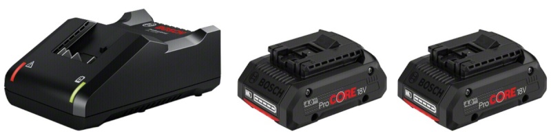 Bosch aku Starter Set Standard 2x ProCORE18V 4.0Ah + GAL 18V-40