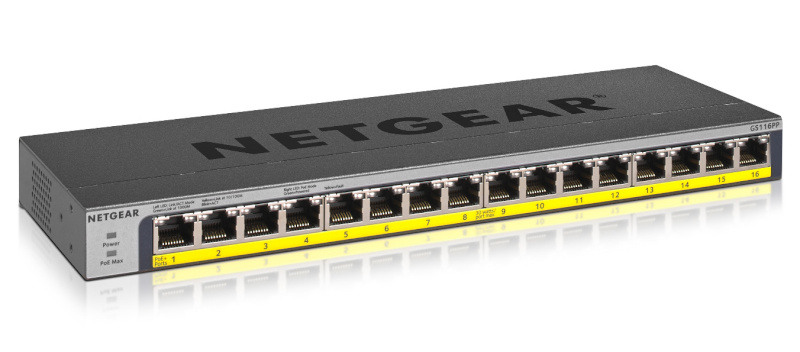 Netgear switch PoE GS116PP-100EUS (16x 10/100/1000Mbps)