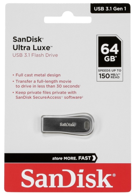 Sandisk mälupulk Cruzer Ultra Luxe 64GB USB 3.1 SDCZ74-064G-G46