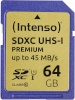 Intenso mälukaart SDXC 64GB Class 10 UHS-I Premium