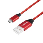 LogiLink USB-A 2.0 kaabel to micro-USB male, punane, 0.3m