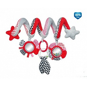 Canpol BABIES interaktiivne mänguasi voodile/vankrile Zig Zag, 68/063_red