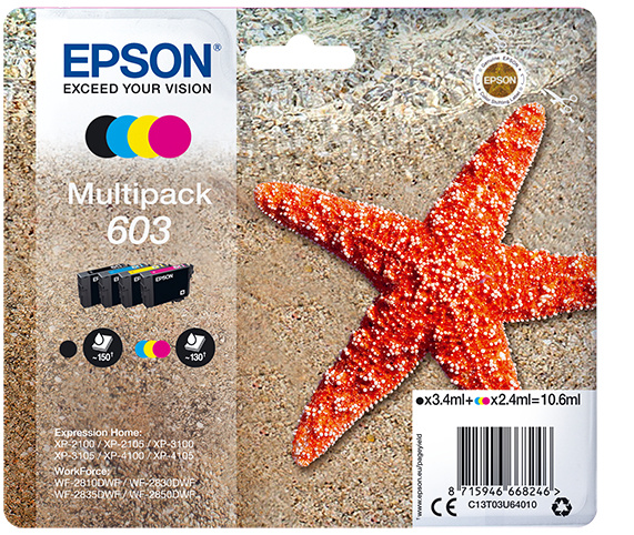 Epson tindikassett 603 T03U6 Multipack 4-colours