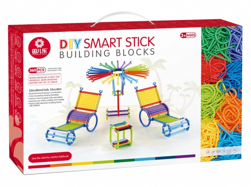 Askato konstruktor Blocks Sticks 360-osaline in box