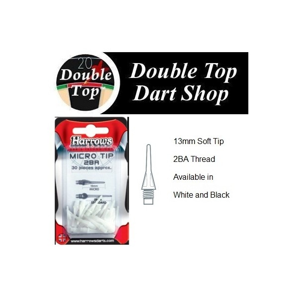Harrows nooleotsad Softips Spare Micro Tip must/valge 30tk
