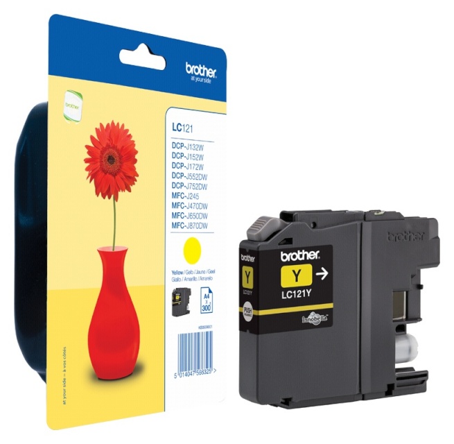 Brother tindikassett LC-121 Y kollane