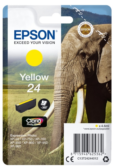 Epson tindikassett kollane Claria foto HD T242 T2424