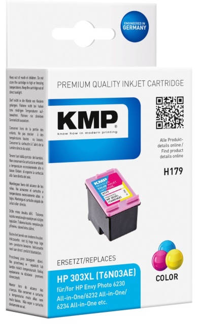 KMP tindikassett H179 3-colors asendustoode: T6N03AE 303 XL