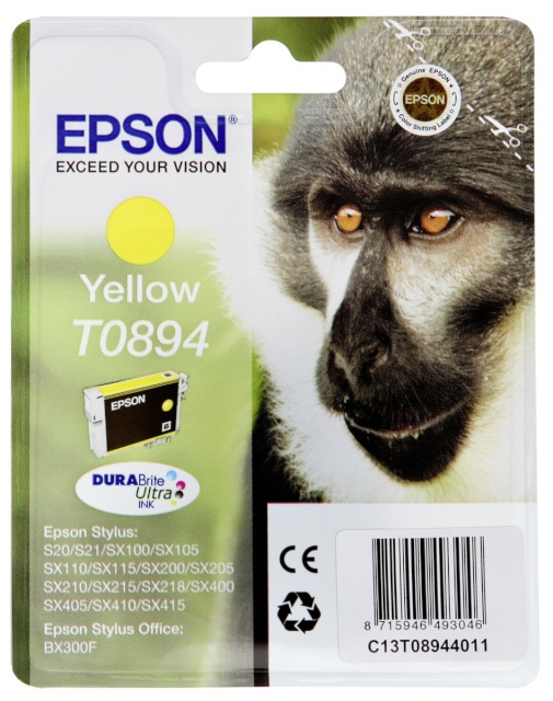 Epson tindikassett DURABrite Ultra T089 kollane T0894