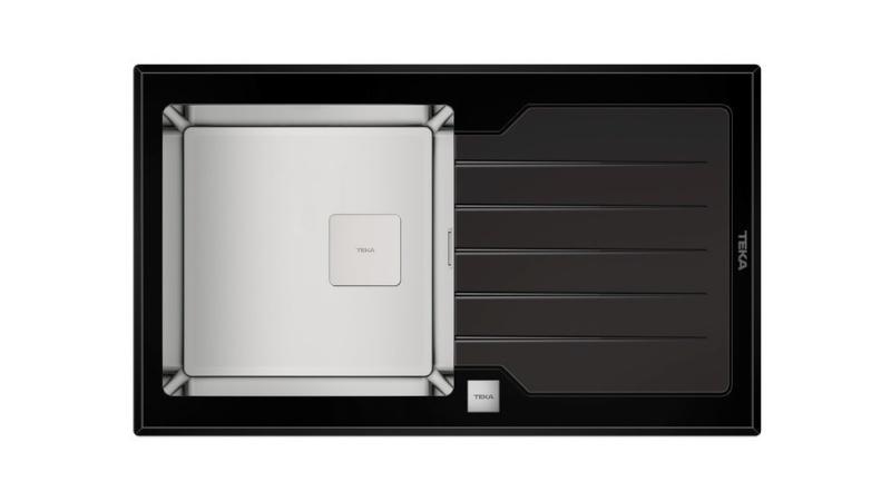 Teka kraanikauss Glass sink DIAMOND LUX 1B 1D 86 must