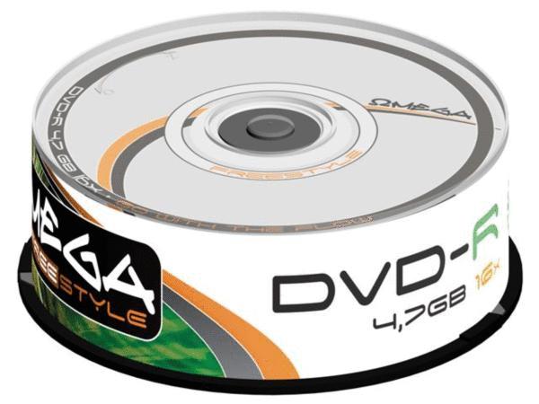 Omega Freestyle toorikud DVD-R 4.7GB 8x Cake 25tk.