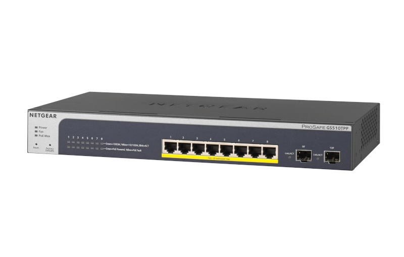 Netgear switch smart GS510TPP-100EUS (8x 10/100/1000Mbps)