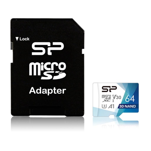 Silicon Power mälukaart Superior Pro microSDXC 64GB UHS-I U3 V30 +adapter