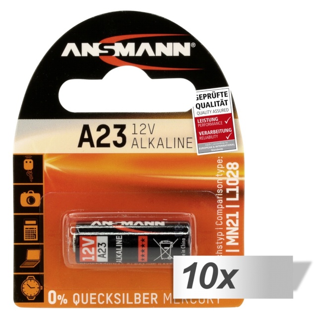 Ansmann patarei 10x1 Alkaline A23 12 V f. Remote Control