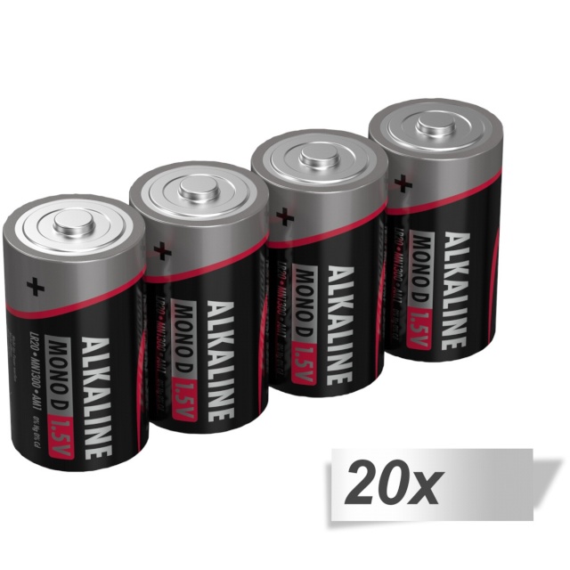 Ansmann patarei 20x4 Alkaline Mono D LR 20 punane-line