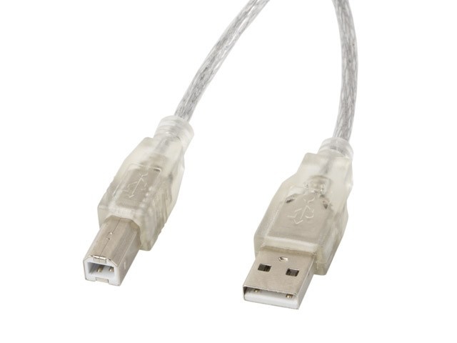 Lanberg kaabel Cable USB 2.0 AM-BM 3M Ferryt läbipaistev