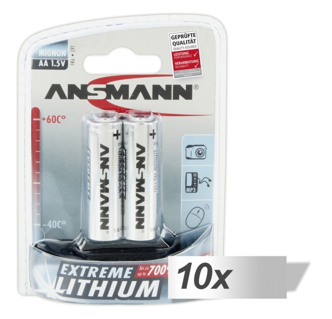 Ansmann patarei 10x2 Lithium Mignon AA LR 6 Extreme