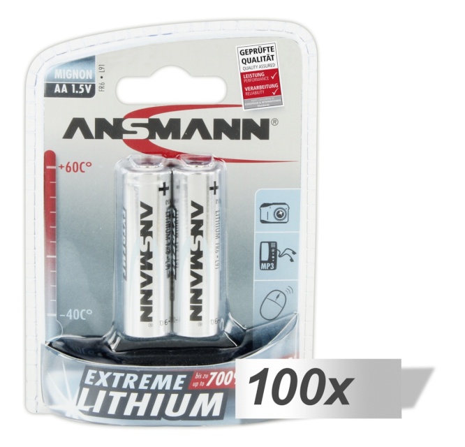 Ansmann patarei 100x2 Lithium Mignon AA LR 6 Extreme