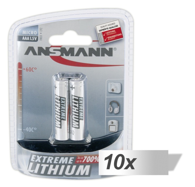 Ansmann patarei 10x2 Lithium Micro AAA LR 03 Extreme