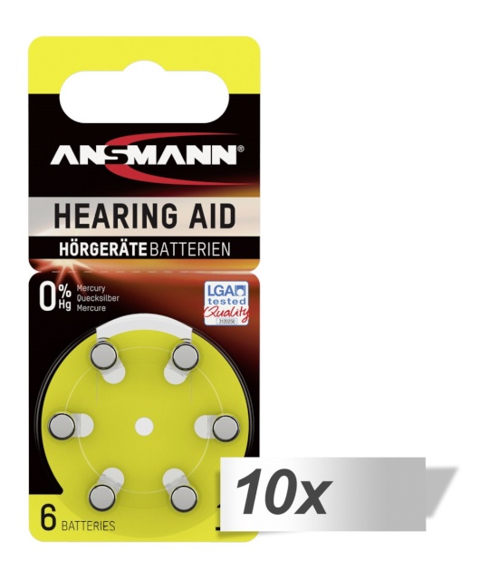 Ansmann patarei 10x6 Zinc-Air 10 (PR 70) Hearing Aid Batteries