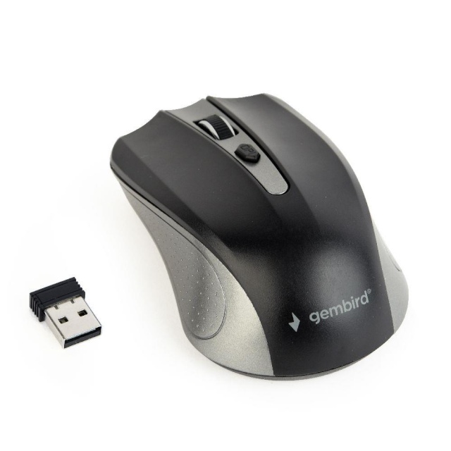 Gembird hiir Wireless Optical Mouse MUSW-4B-04-GB, 1600 DPI, nano USB, hall/must