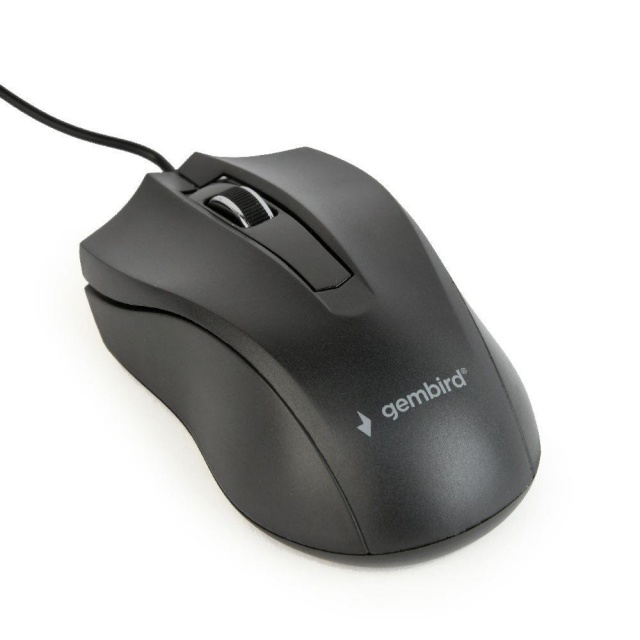 Gembird hiir Optical Mouse MUS-3B-01, 1000 DPI, USB, must, 1.35m cable length