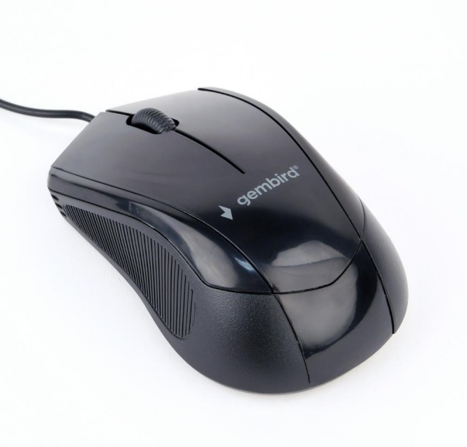 Gembird hiir Optical Mouse MUS-3B-02, 1000 DPI, USB, must, 1.35m cable length