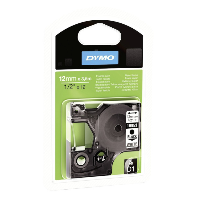 Dymo etiketiprinteri etiketid D1 12mm must/valge